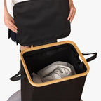 Elegant Laundry Container with Practical Lid and Carrying System | High & Bury