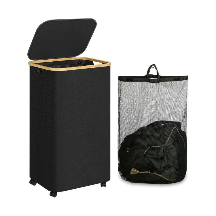 Elegant Laundry Container with Practical Lid and Carrying System | High & Bury