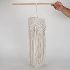 Elegant Macrame Hanging Lamp with Fringes | High & Bury