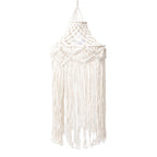 Elegant Macrame Hanging Lamp with Fringes | High & Bury
