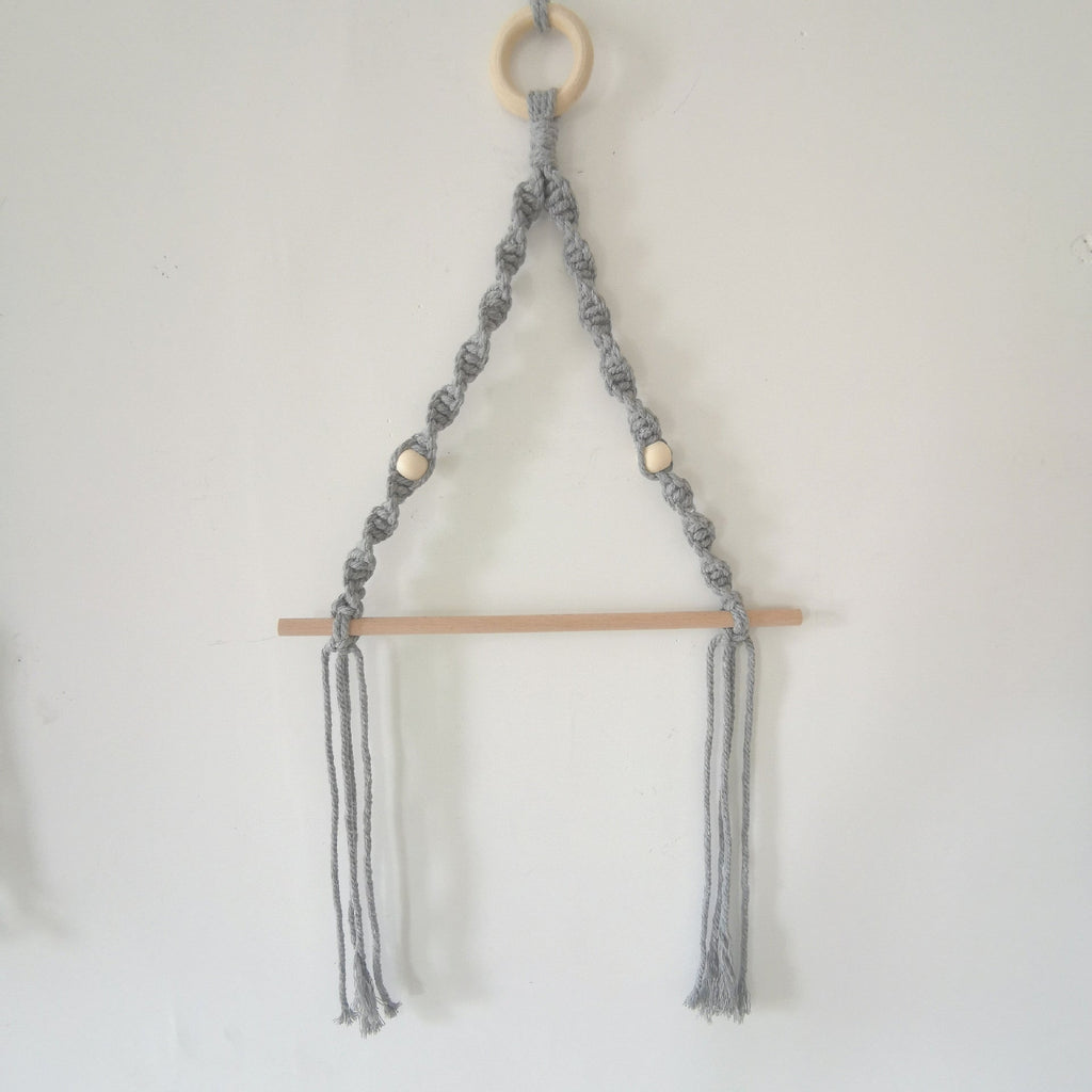 Elegant Macrame Plant Hanger Yellow Gray | High & Bury