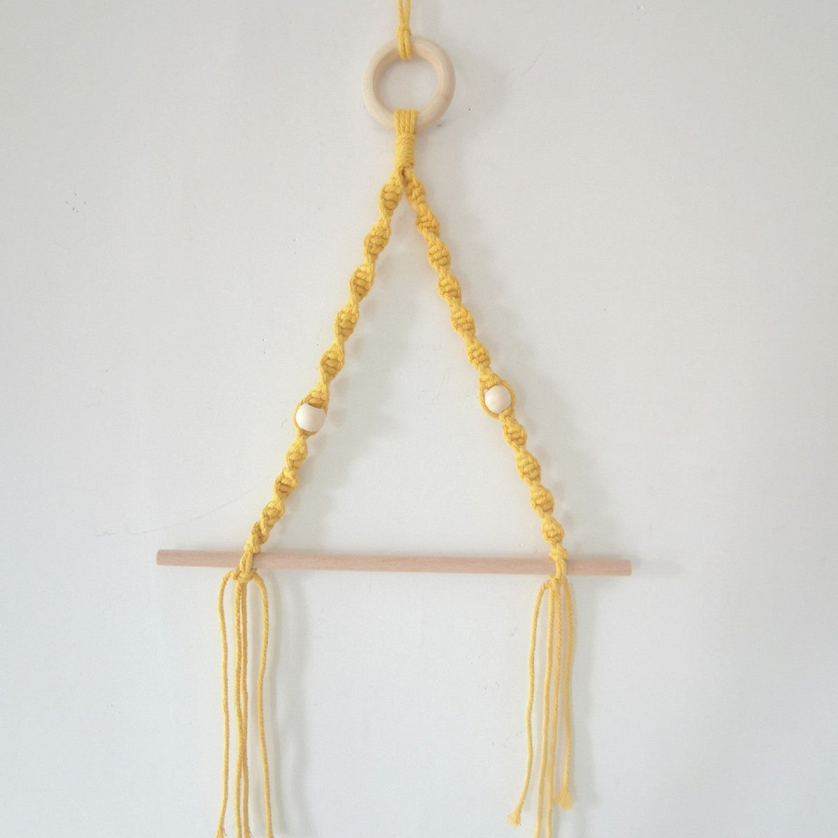 Elegant Macrame Plant Hanger Yellow Gray | High & Bury