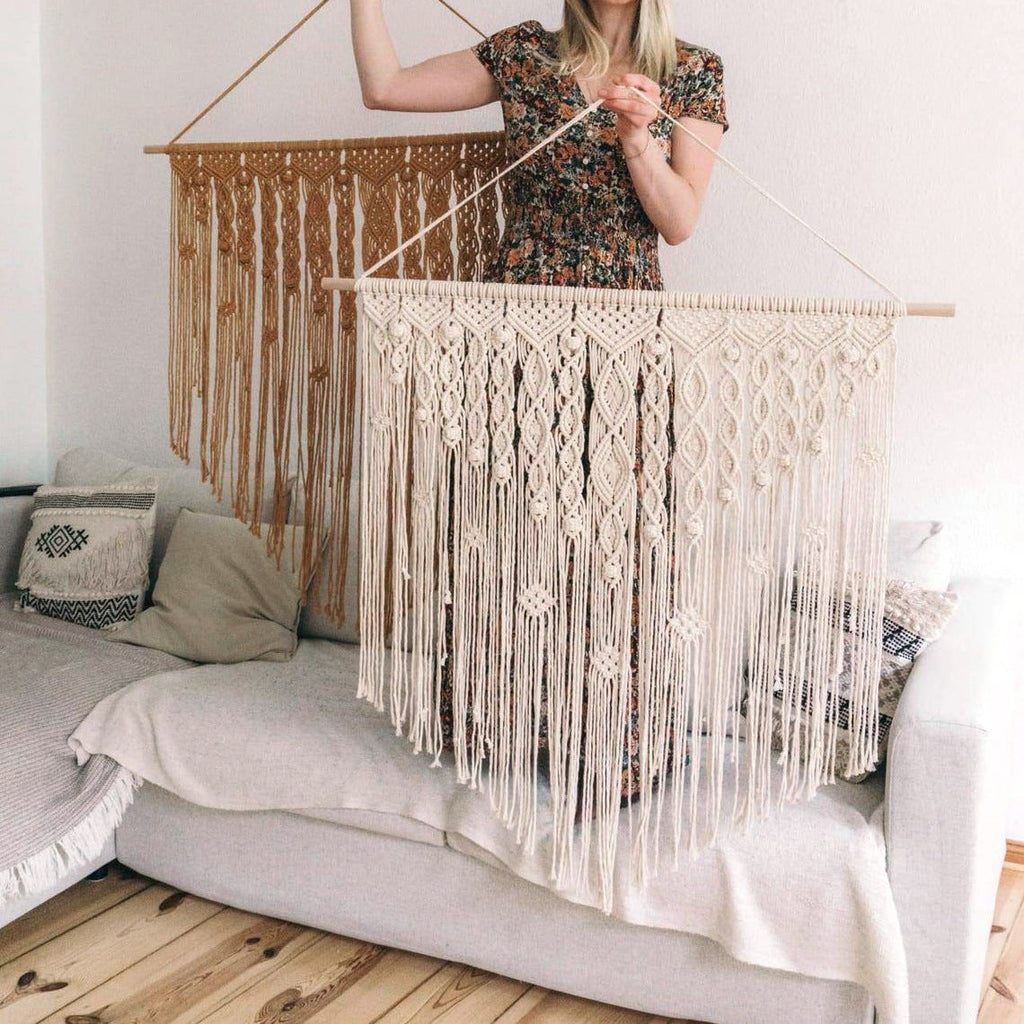Elegant Macrame Wall Hanging with Artistic Design | High & Bury