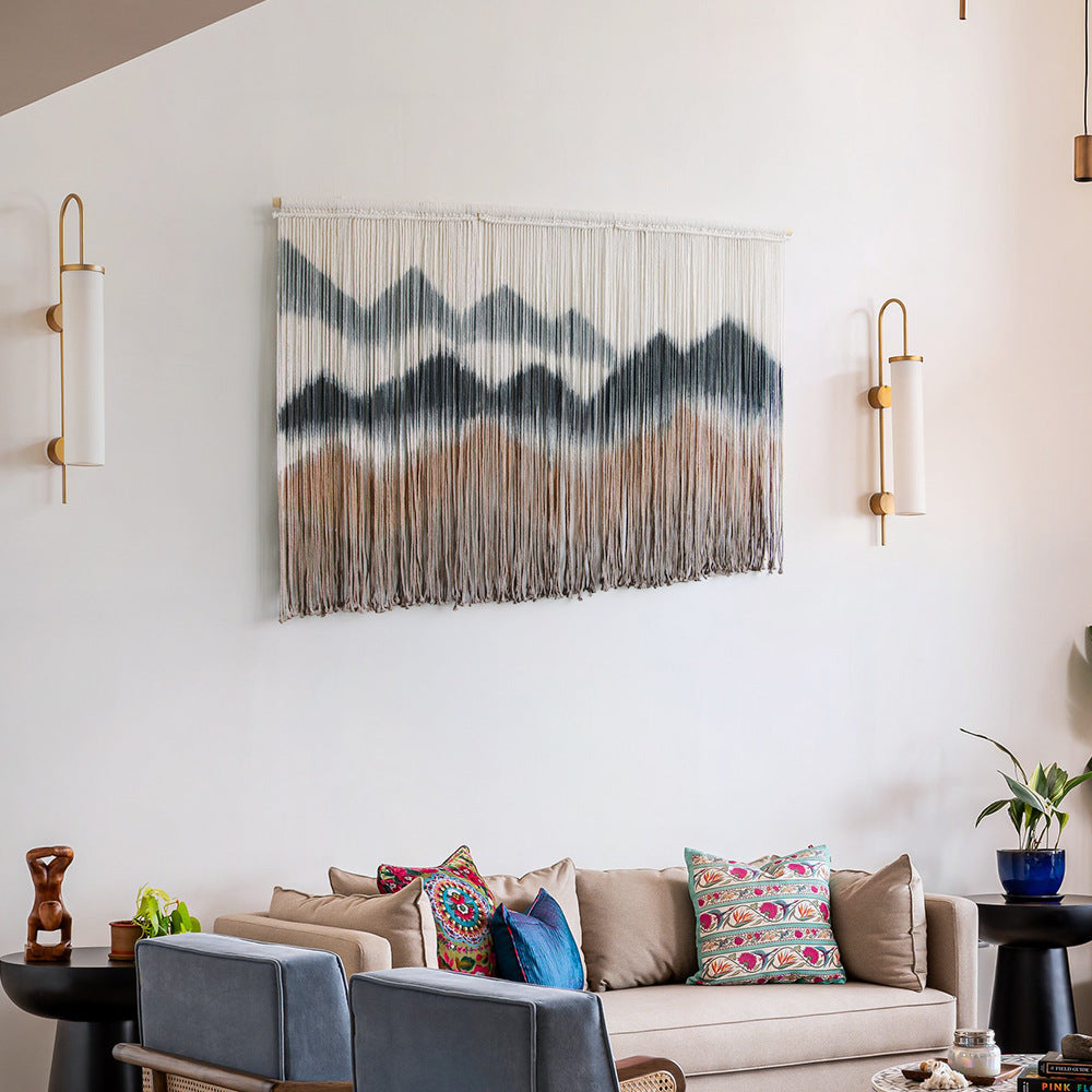 Elegant Macrame Wall Hanging with Artistic Wave Pattern | High & Bury