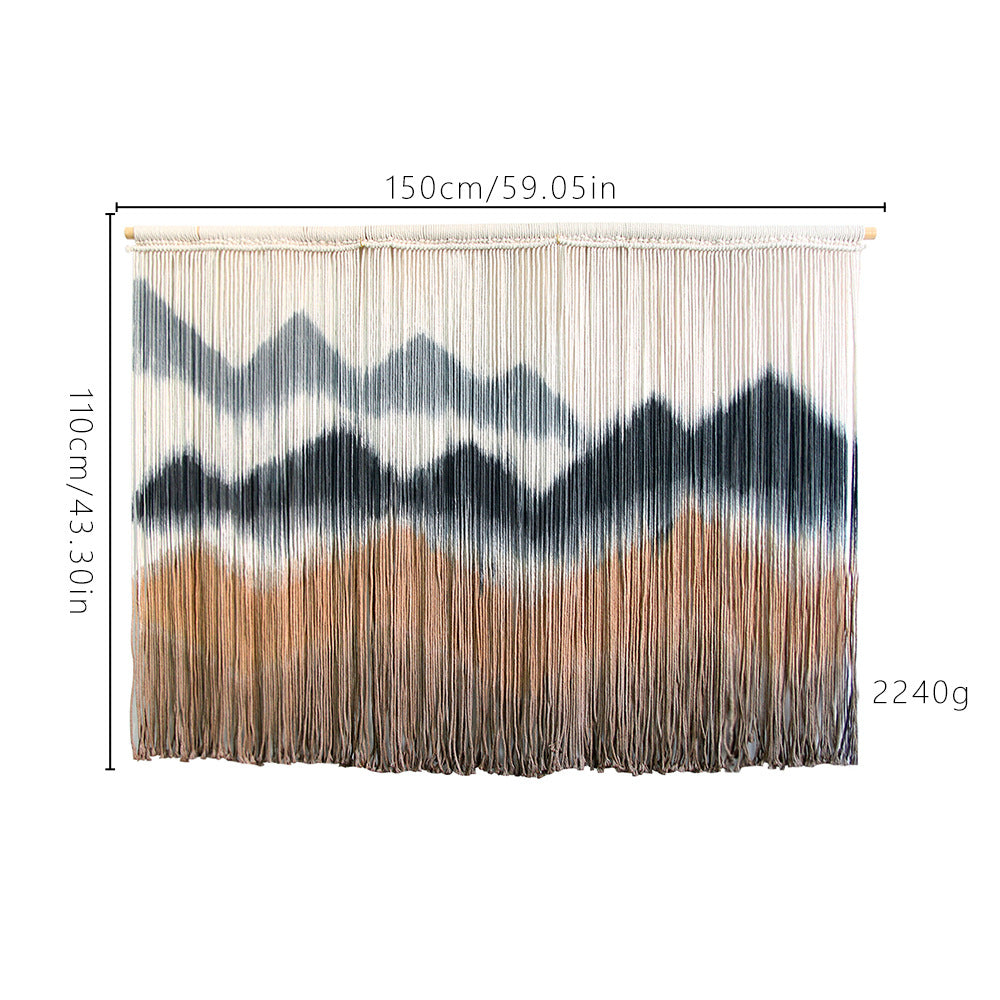 Elegant Macrame Wall Hanging with Artistic Wave Pattern | High & Bury