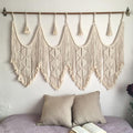 Elegant Macrame Wall Hanging with Ornate Fringes and Leaves | High & Bury