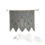 Elegant Macrame Wall Hanging with Ornate Fringes and Leaves | High & Bury