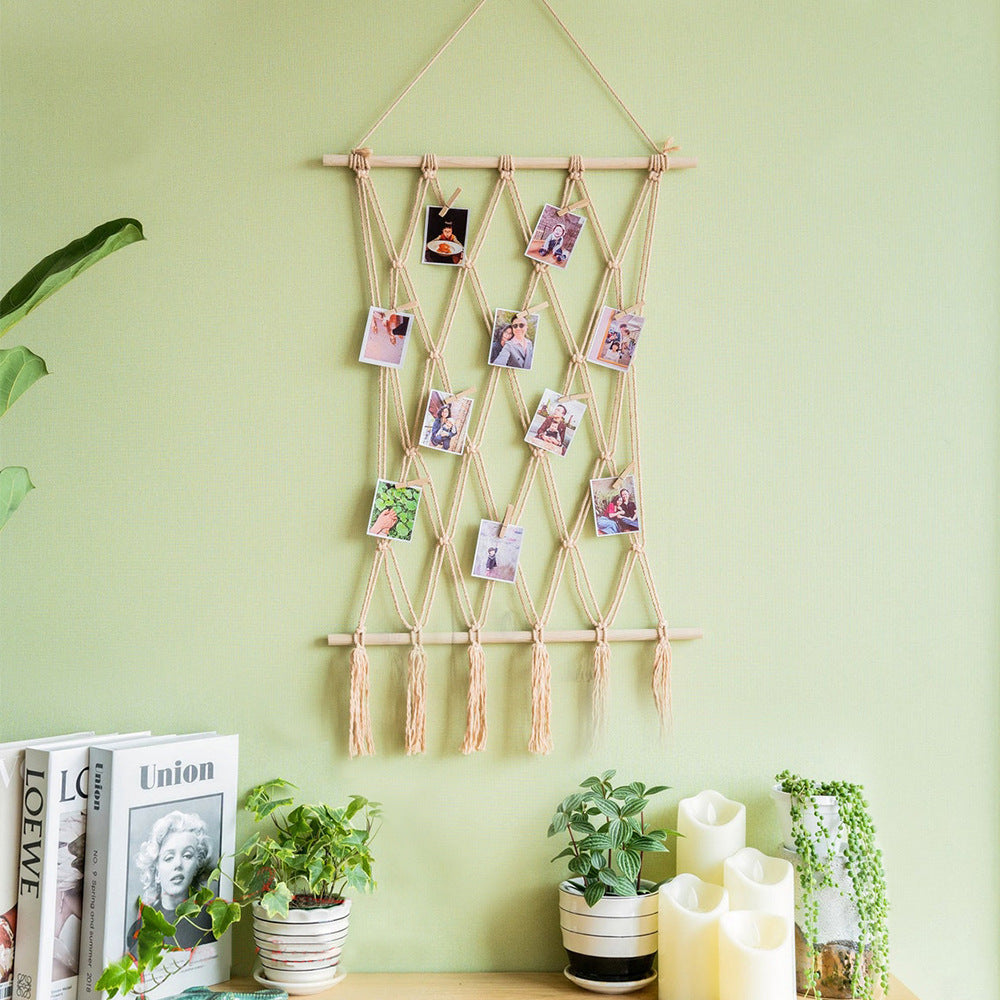 Elegant Macrame Wall Tapestry with Artistic Design | High & Bury