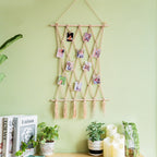 Elegant Macrame Wall Tapestry with Artistic Design | High & Bury