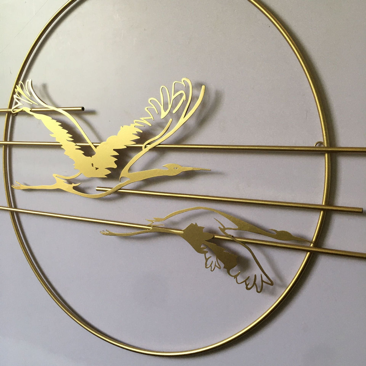 Elegant Metal Crane Wall Art | High & Bury