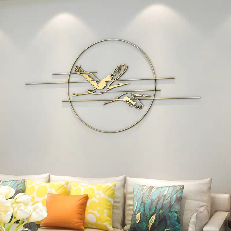 Elegant Metal Crane Wall Art | High & Bury