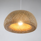 Elegant Pendant Lamp made of Hand-Woven Rattan | High & Bury
