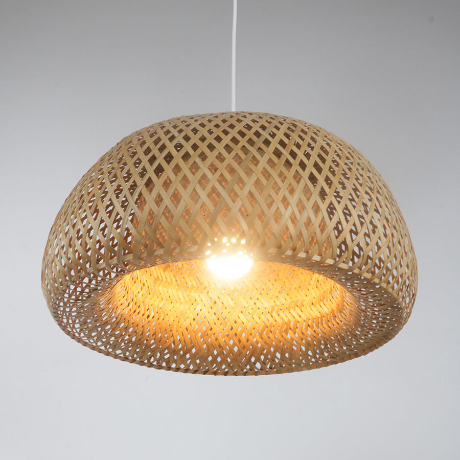Elegant Pendant Lamp made of Hand-Woven Rattan | High & Bury