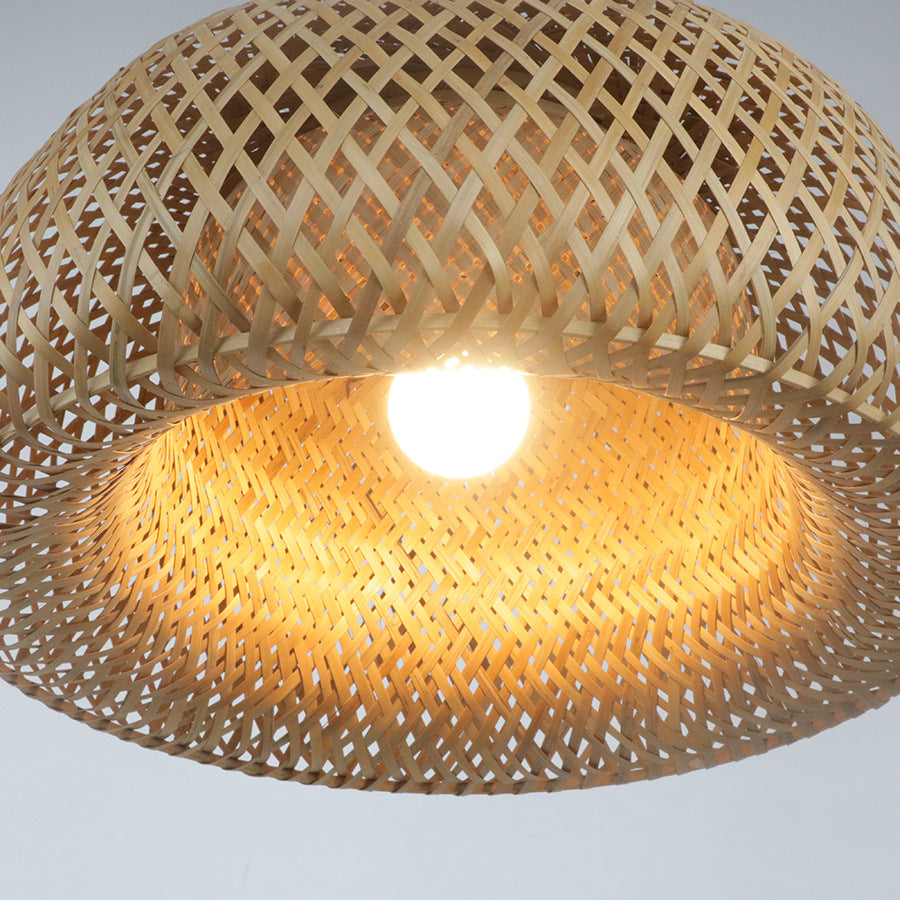 Elegant Pendant Lamp made of Hand-Woven Rattan | High & Bury