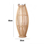 Elegant Rattan Lantern Woven Natural Fiber Soft Textile | High & Bury