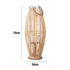 Elegant Rattan Lantern Woven Natural Fiber Soft Textile | High & Bury