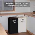 Elegant Recycling Bin with Removable Lid and Compartments | High & Bury
