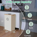 Elegant Recycling Bin with Removable Lid and Compartments | High & Bury