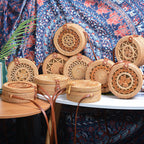 Elegant Round Handbag made of Woven Rattan | High & Bury