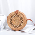Elegant Round Handbag made of Woven Rattan | High & Bury