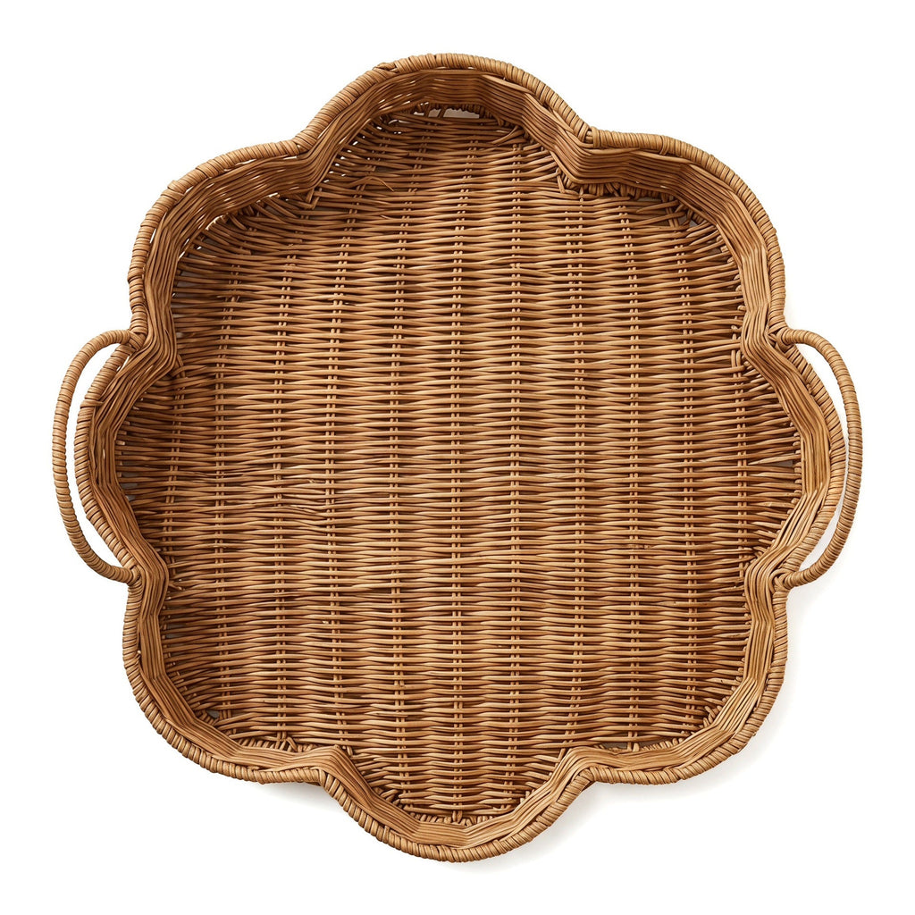 Elegant Serving Basket made of Hand-Woven Natural Material | High & Bury