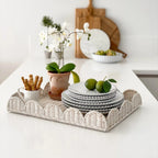 Elegant Serving Tray made of Woven Material | High & Bury