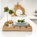 Elegant Serving Tray made of Woven Material | High & Bury