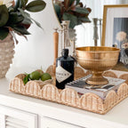 Elegant Serving Tray made of Woven Material | High & Bury