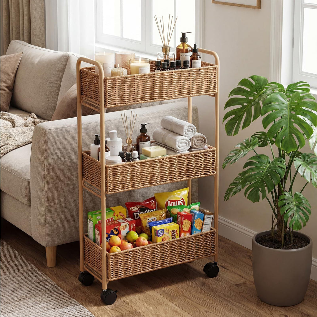 Elegant Storage Basket made of Natural Rattan | High & Bury