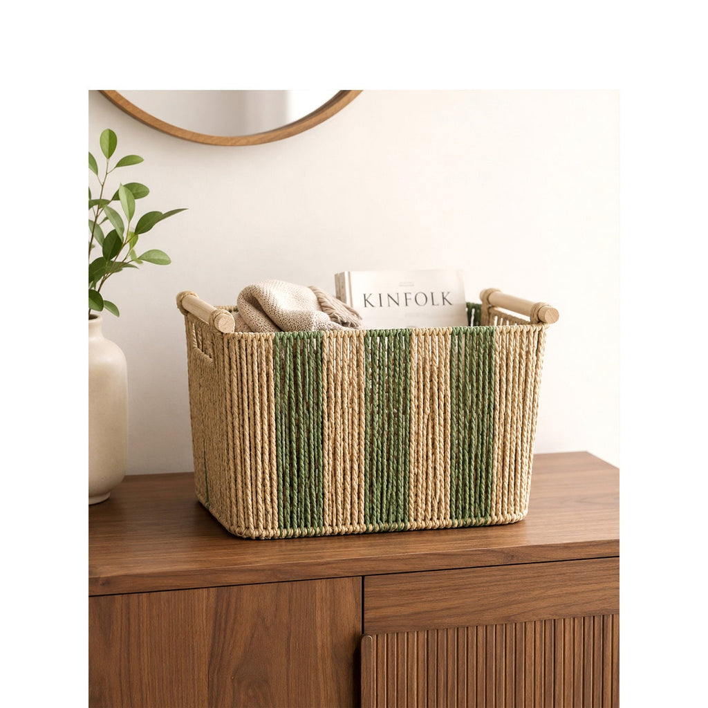 Elegant Storage Basket with Sturdy Handles | High & Bury