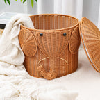 Elephant-Shaped Woven Storage Basket | High & Bury
