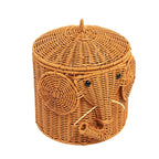Elephant-Shaped Woven Storage Basket | High & Bury