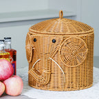 Elephant-Shaped Woven Storage Basket | High & Bury