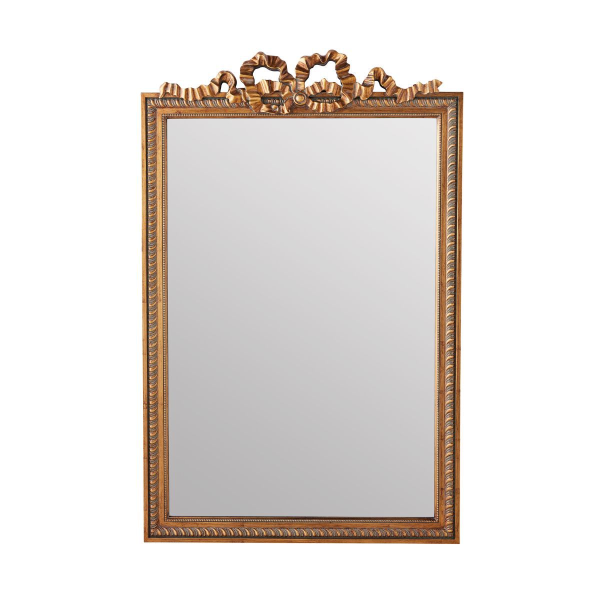 Embellished Framed Decorative Wall Mirror with Ruffle Decoration | High & Bury