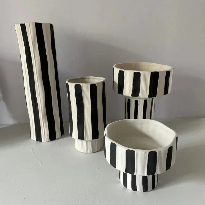 Emsella Striped Ceramic Vase