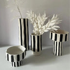Emsella Striped Ceramic Vase