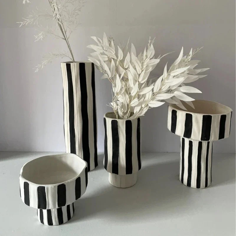 Emsella Striped Ceramic Vase