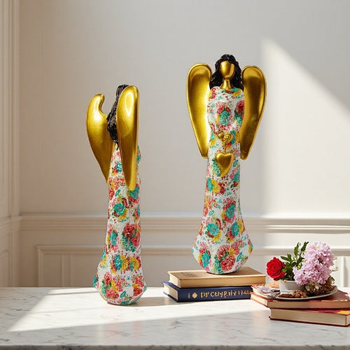 Engel Statue with Flower Pattern | High & Bury