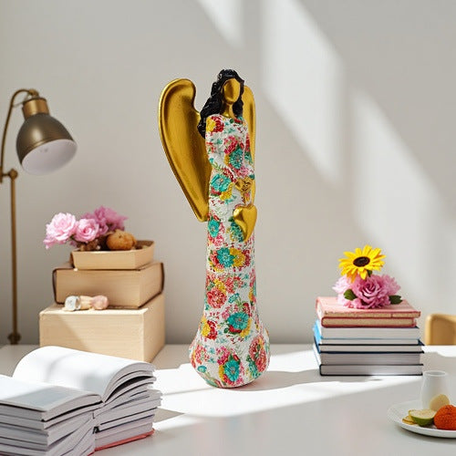 Engel Statue with Flower Pattern | High & Bury