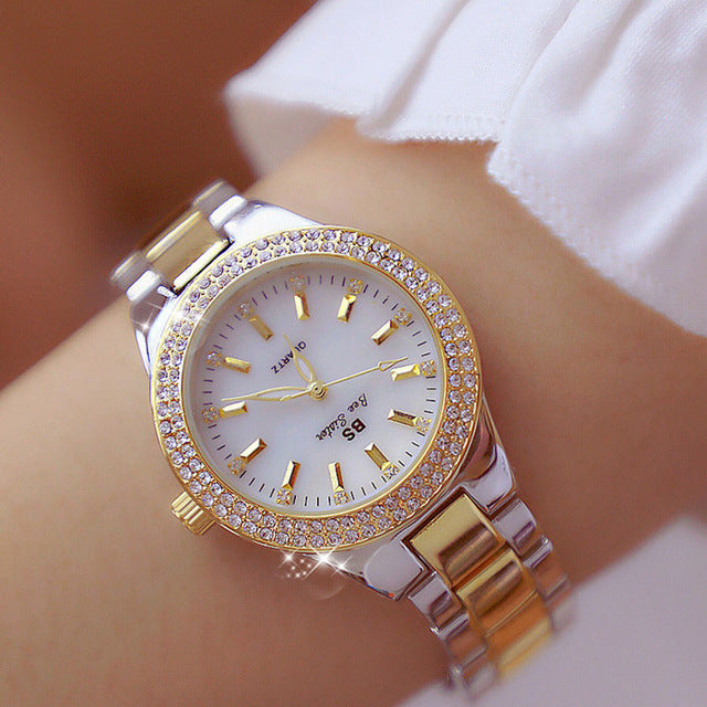 Esmée Women’s Stainless Steel Quartz Watch, 32mm Silver Round Case, view 3