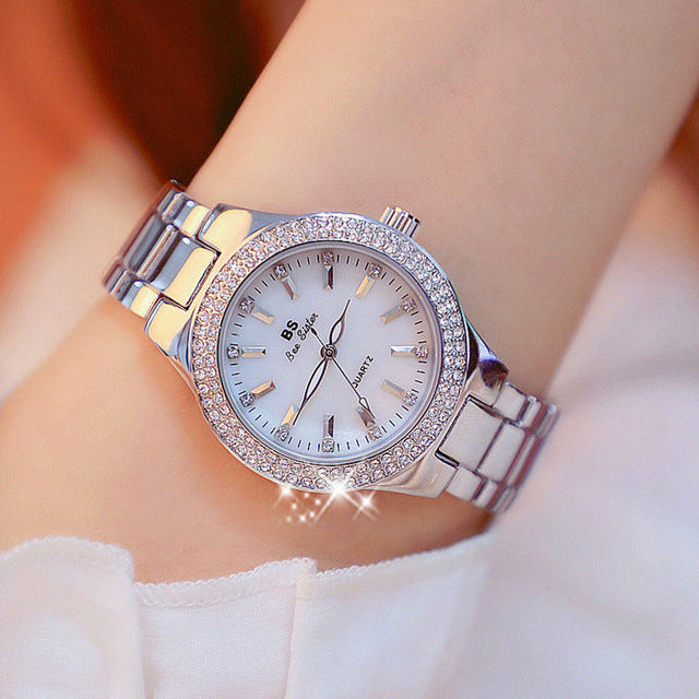Esmée Women’s Stainless Steel Quartz Watch, 32mm Silver Round Case
