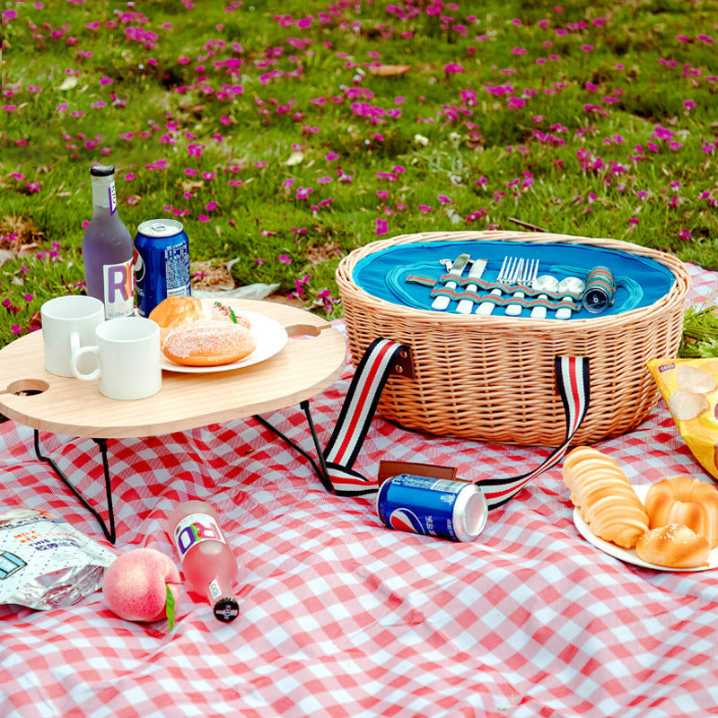 Exclusive Basket with Handles made of Woven Rattan | High & Bury