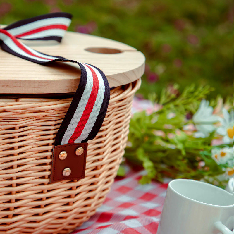 Exclusive Basket with Handles made of Woven Rattan | High & Bury