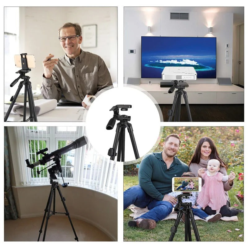 Extendable Aluminium Phone Tripod with Bluetooth Remote and Selfie Stick, view 2