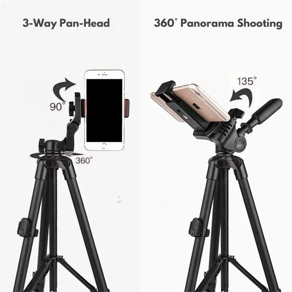 Extendable Aluminium Phone Tripod with Bluetooth Remote and Selfie Stick, view 3