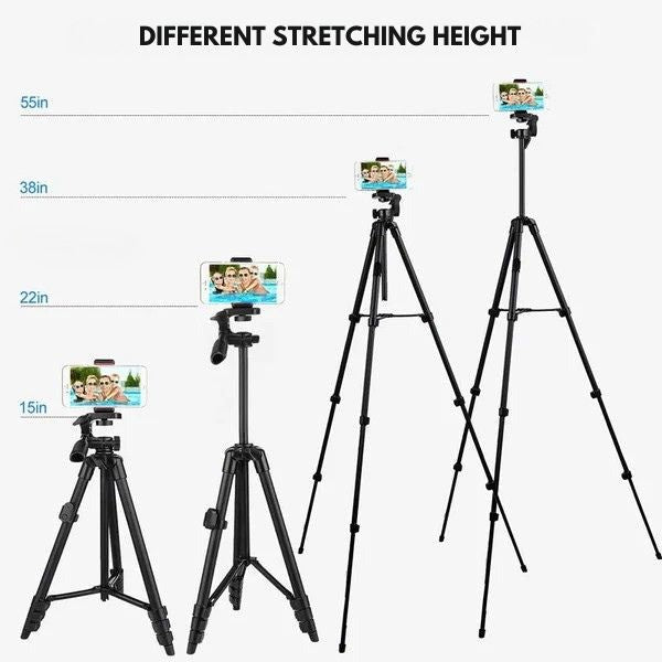 Extendable Aluminium Phone Tripod with Bluetooth Remote and Selfie Stick, view 4