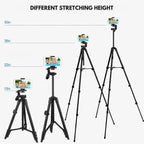 Extendable Aluminium Phone Tripod with Bluetooth Remote and Selfie Stick, view 4
