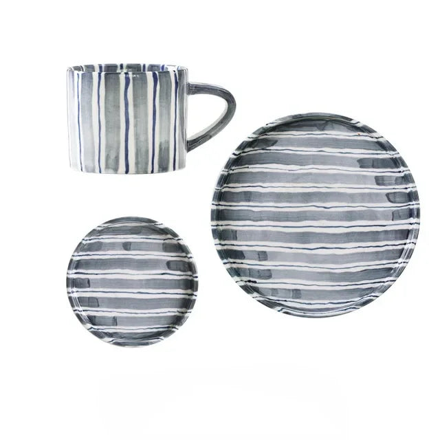 Fenleda Ceramic Paul Plate and Mug Set - 3Pcs