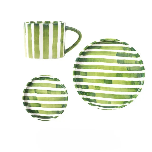 Fenleda Ceramic Paul Plate and Mug Set - 3Pcs