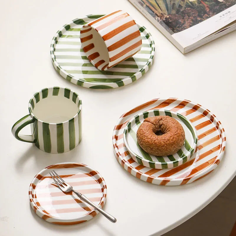 Fenleda Ceramic Paul Plate and Mug Set - 3Pcs